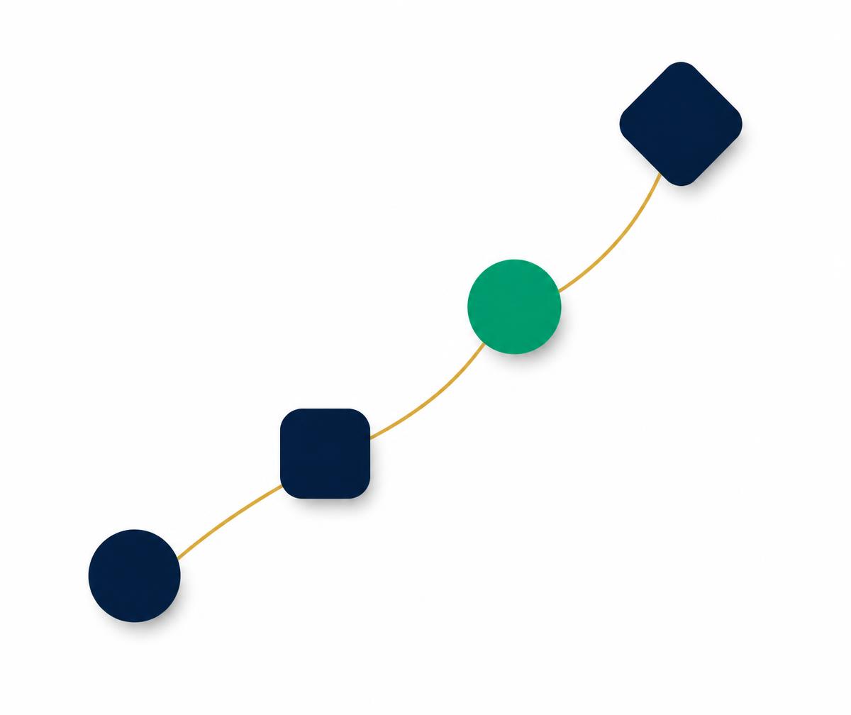 Illustration of a business growth journey rising from commodity to first choice
